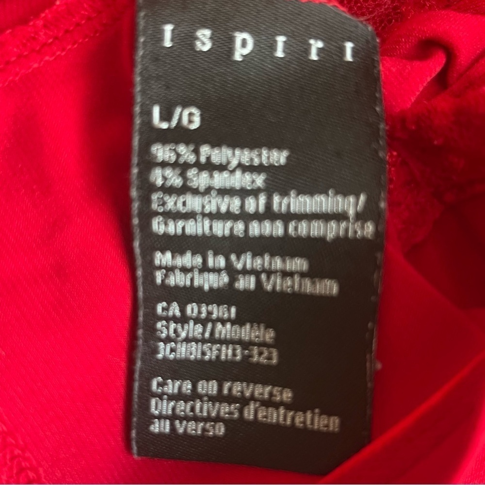 Ispiri Chic Red Lace Accent Blouse Size Large - Picture 8 of 8